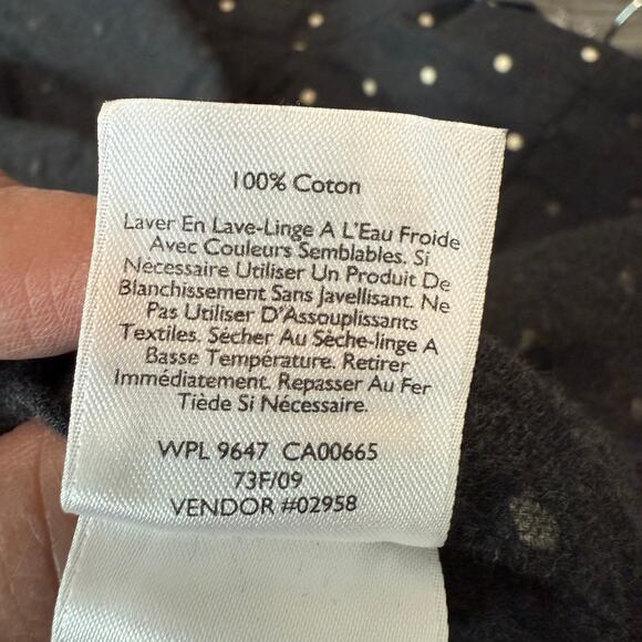 Women's Eddie Bauer Dark Grey with White Polka Dots Flannel Shirt Size XL NEW - Picture 5 of 10